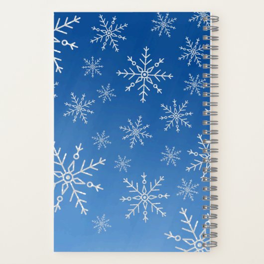 Blue Snowflake Notebook – Winter Aesthetic Journal ノートブック (裏面)