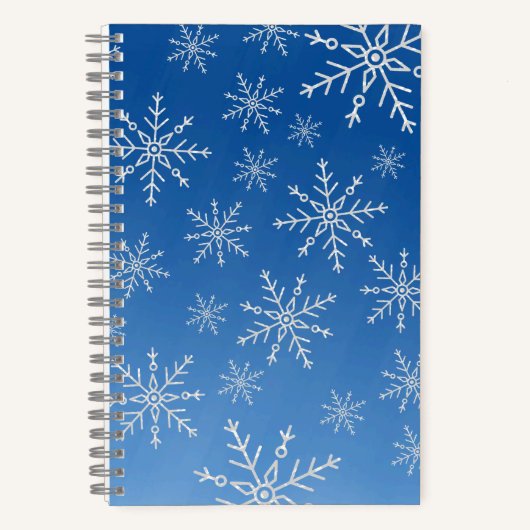 Blue Snowflake Notebook – Winter Aesthetic Journal ノートブック (正面)