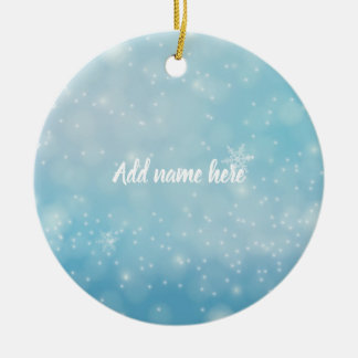 Blue Snowflake Ornament - Add Your Name セラミックオーナメント