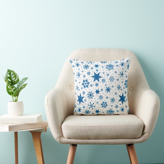 Blue Snowflake Pattern クッション (椅子)