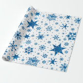 Blue Snowflake Pattern ラッピングペーパー (アンロールド)