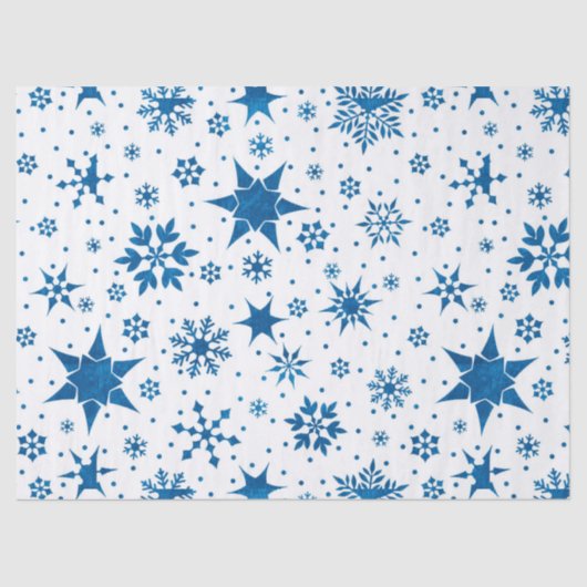 Blue Snowflake Pattern 薄葉紙 (正面)