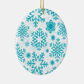 Blue Snowflake Pattern Ceramic Christmas Ornament  セラミックオーナメント (右)