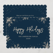 Blue Snowflake Snow Winter シーズンカード (正面/裏面)