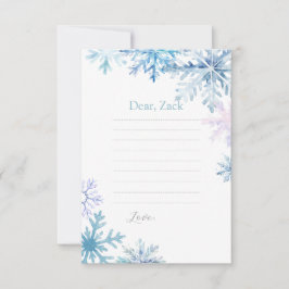 Blue Snowflake Time Capsule Card 招待状