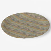 Blue snowflake waves on the Seashore ペーパープレート (アングル)