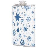 💙 Blue Snowflake Winter Gift For Him ❄️ フラスク (左)