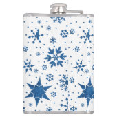 💙 Blue Snowflake Winter Gift For Him ❄️ フラスク (裏面)