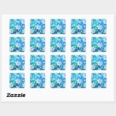 Blue Snowflakesスタンプ スクエアシール (シート)