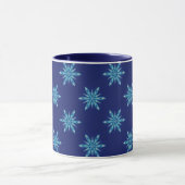 Blue Snowflakes Art Mug Cup マグカップ (中央)