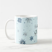 Blue Snowflakes Christmas コーヒーマグカップ (左)