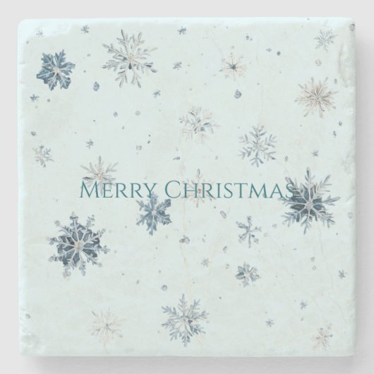 Blue Snowflakes Christmas  ストーンコースター (正面)