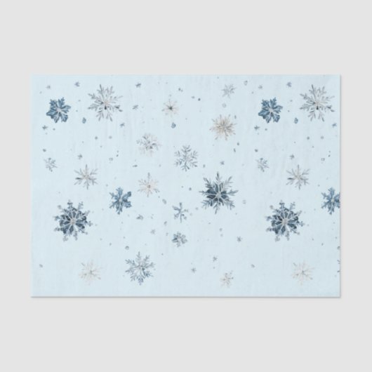 Blue Snowflakes Christmas  薄葉紙 (正面)