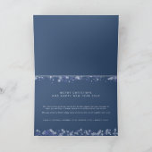 Blue Snowflakes Christmas Modern Collage 3 Photos カード (内部)
