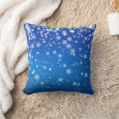 Blue Snowflakes Cushion クッション (ブランケット)