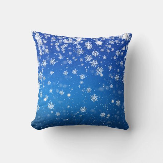 Blue Snowflakes Cushion クッション (正面)