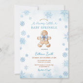 Blue Snowflakes Gingerbread Baby Sprinkle 招待状 (正面)
