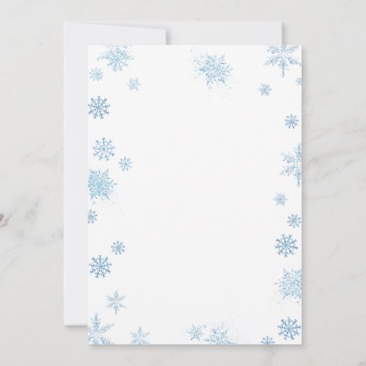 Blue Snowflakes Gingerbread Baby Sprinkle 招待状 (裏面)