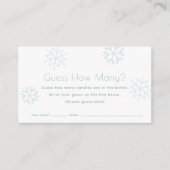 Blue Snowflakes Guess How Many Baby Shower Game エンクロージャーカード (正面)