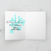 Blue snowflakes holiday camping house place date カード (内部)