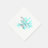Blue snowflakes holiday camping house place date スタンダードカクテルナプキン (角)