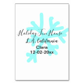 Blue snowflakes holiday camping house place date テーブルナンバー (裏面)