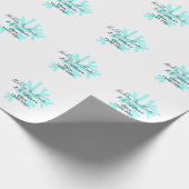 Blue snowflakes holiday camping house place date ラッピングペーパー (角)