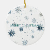 Blue Snowflakes Ice Skates Christmas セラミックオーナメント (正面)
