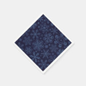 Blue Snowflakes on blue スタンダードカクテルナプキン (角)