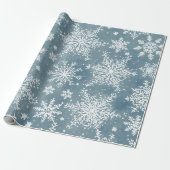 Blue Snowflakes Watercolor Winter Holiday ラッピングペーパー (アンロールド)