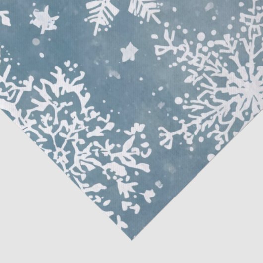 Blue Snowflakes Watercolor Winter Holiday 薄葉紙 (詳細)