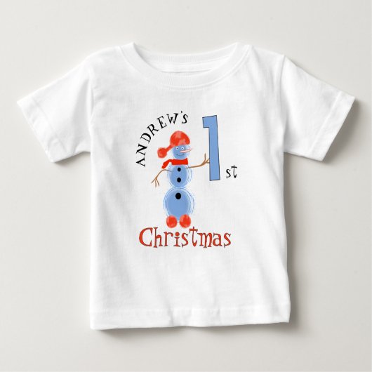 Blue snowman ベビーTシャツ (正面)