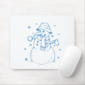 Blue snowman マウスパッド (マウス)