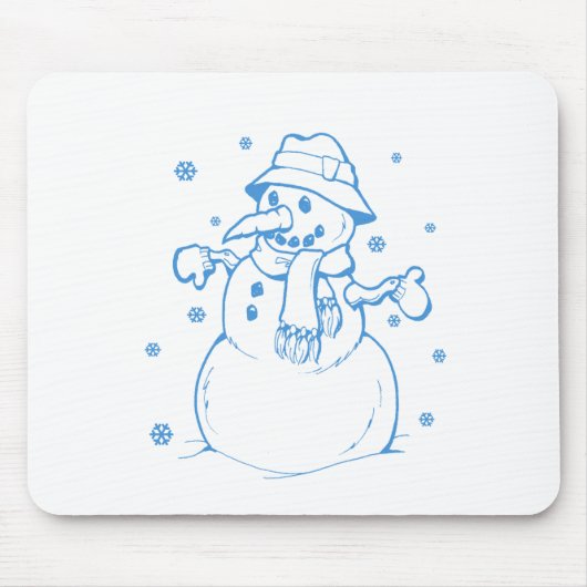 Blue snowman マウスパッド (正面)