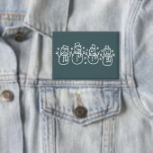 Blue Snowman Christmas Holiday Winter Festive Xmas 缶バッジ (インサイチュ)