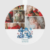 Blue Snowman  First Christmas オーナメント (裏面)