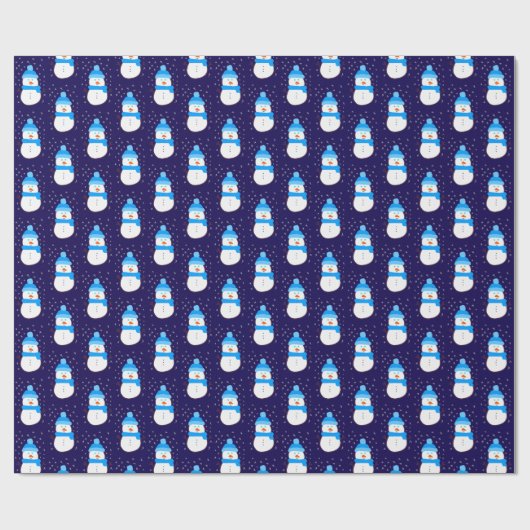 Blue Snowman in Flurry ラッピングペーパー (フラット)