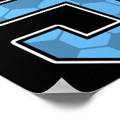 Blue Soccer Pattern Number 5 Jersey Player Uniform ポスター (角)