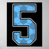 Blue Soccer Pattern Number 5 Jersey Player Uniform ポスター (正面)