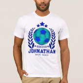 Blue Soccer Team Emblem | Gifts For Men Tシャツ (正面)