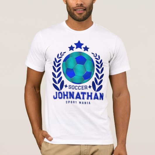 Blue Soccer Team Emblem | Gifts For Men Tシャツ (正面)