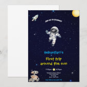 BLUE SPACE BIRTHDAY INVITATION 招待状 (正面/裏面)