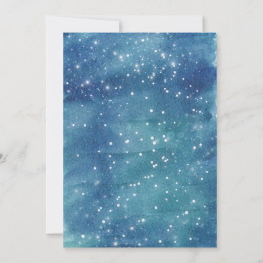 Blue Space Birthday Party Invitation Galaxy 招待状 (裏面)