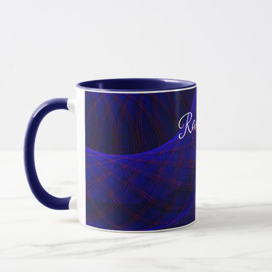 Blue Space Donuts Geometric Coffee Mug マグカップ (左)