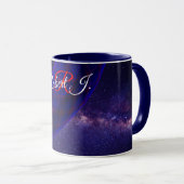 Blue Space Donuts Geometric Coffee Mug マグカップ (正面右)