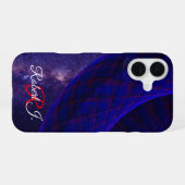 Blue Space Donuts Geometric iPhone 16 Case 16ケース (裏面横)