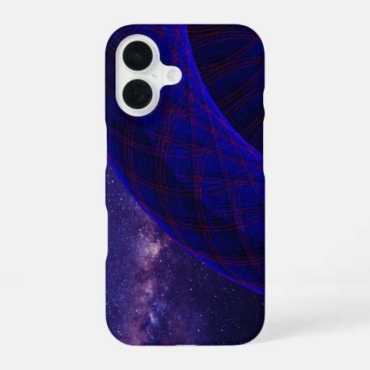 Blue Space Donuts Geometric iPhone 16 Case iPhone 16ケース (裏面)