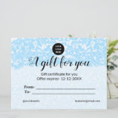 blue sparkle追加ロゴ文字名商品券 (スタンド正面)