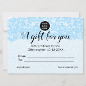 blue sparkle追加ロゴ文字名商品券 (正面)