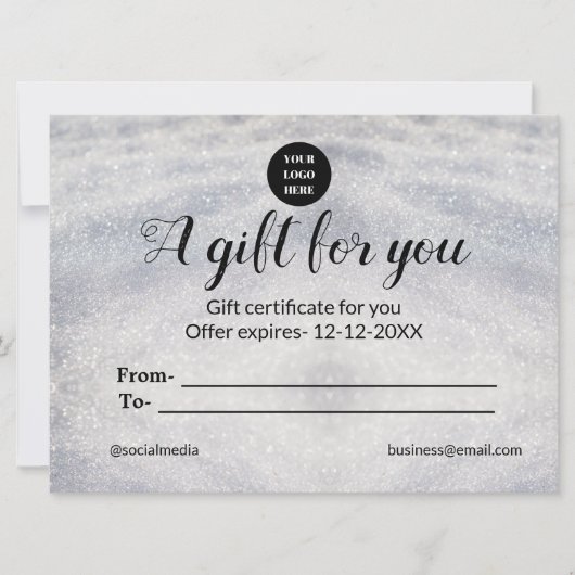 blue sparkle追加ロゴ文字名商品券 (正面)